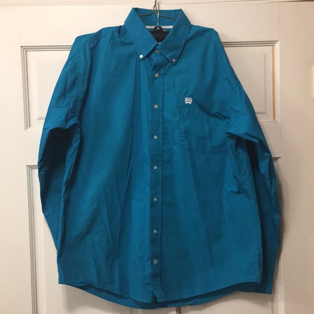 Cinch Western Shirt - Mens Small - Turquoise